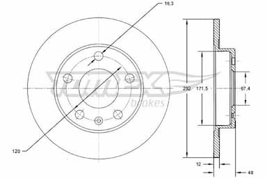 Bremžu diski TOMEX Brakes TX 72-70 1