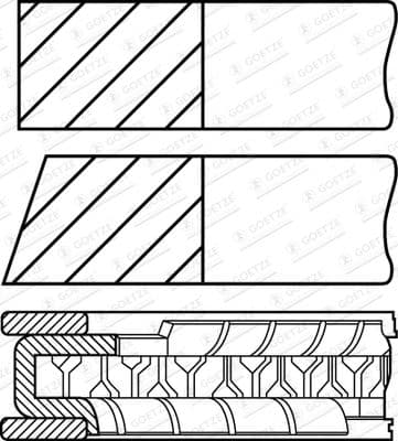 Virzuļa gredzenu komplekts GOETZE ENGINE 08-116107-00 1