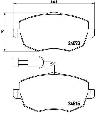 Bremžu uzliku kompl., Disku bremzes BREMBO P 23 128 1