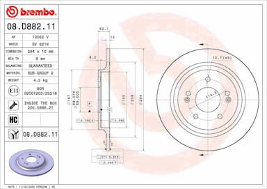 Bremžu diski BREMBO 08.D882.11 1