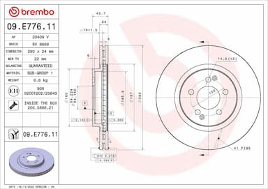 Bremžu diski BREMBO 09.E776.11 1