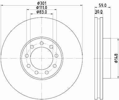 Bremžu diski HELLA 8DD 355 115-531 4