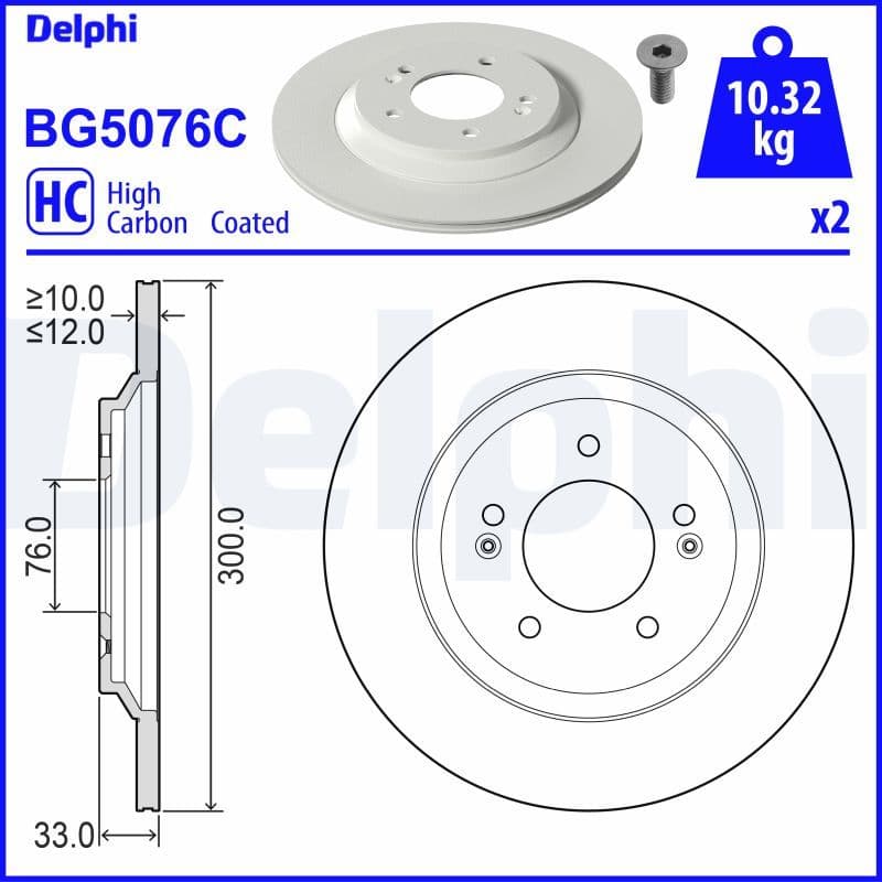 Bremžu diski DELPHI BG5076C 1