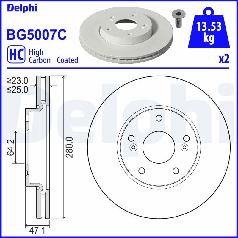 Bremžu diski DELPHI BG5007C 1