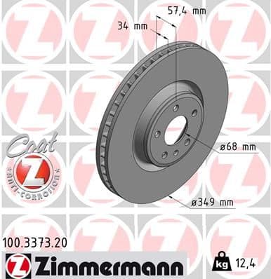 Bremžu diski ZIMMERMANN 100.3373.20 1