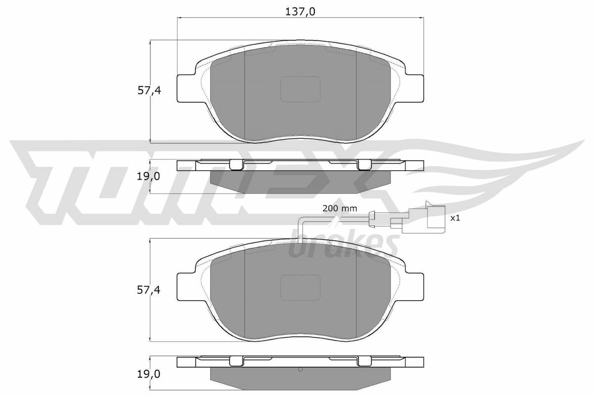 Bremžu uzliku kompl., Disku bremzes TOMEX Brakes TX 12-49 1