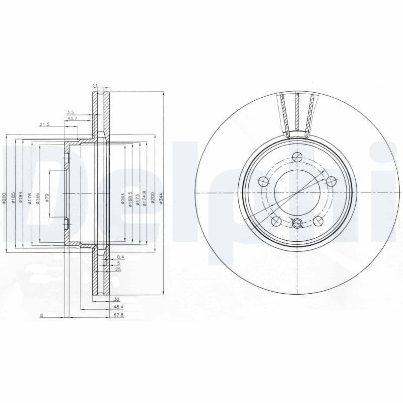 Bremžu diski DELPHI BG9008C 1