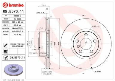 Bremžu diski BREMBO 09.B570.11 1