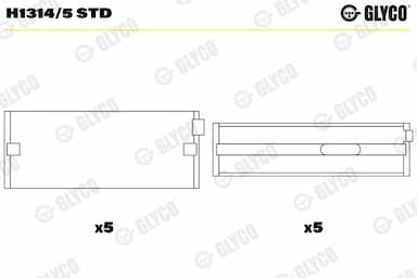 Kloķvārpstas gultnis GLYCO H1314/5 STD 1