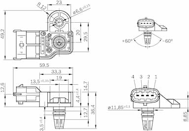 Devējs BOSCH 0 281 006 076 6