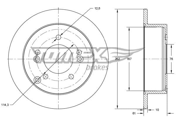 Bremžu diski TOMEX Brakes TX 73-36 1