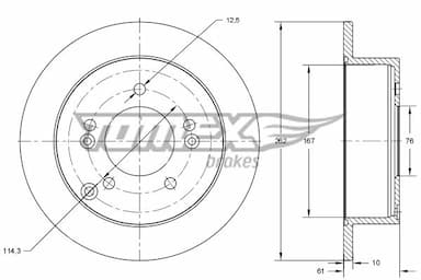 Bremžu diski TOMEX Brakes TX 73-36 1