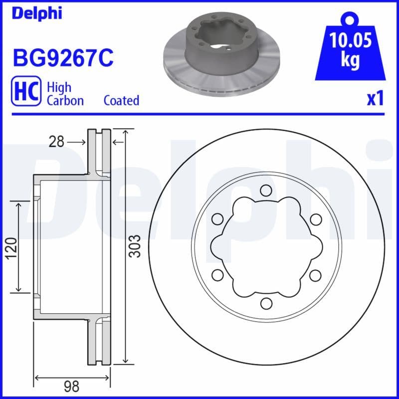 Bremžu diski DELPHI BG9267C 1