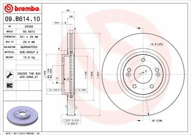 Bremžu diski BREMBO 09.B614.10 1