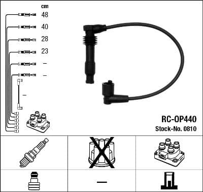 Augstsprieguma vadu komplekts NGK 0810 1