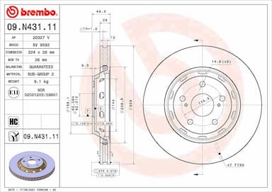 Bremžu diski BREMBO 09.N431.11 1