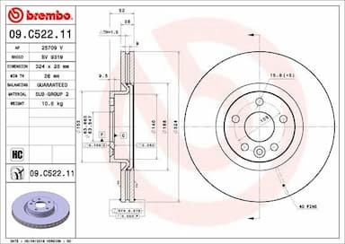 Bremžu diski BREMBO 09.C522.11 1