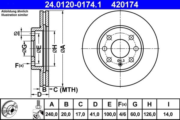 Bremžu diski ATE 24.0120-0174.1 1