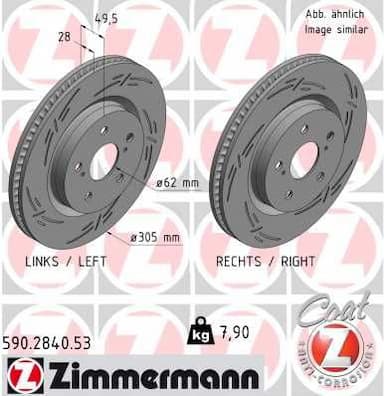 Bremžu diski ZIMMERMANN 590.2840.53 1