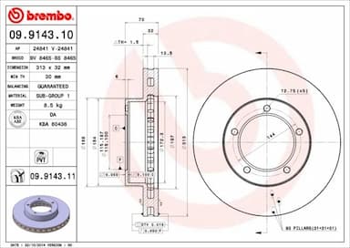 Bremžu diski BREMBO 09.9143.11 1