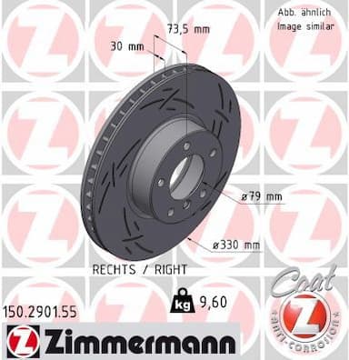 Bremžu diski ZIMMERMANN 150.2901.55 1