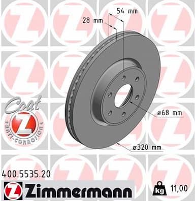 Bremžu diski ZIMMERMANN 400.5535.20 1