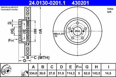 Bremžu diski ATE 24.0130-0201.1 1