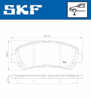 Bremžu uzliku kompl., Disku bremzes SKF VKBP 80069 2