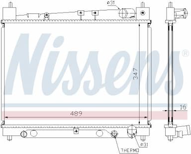 Radiators, Motora dzesēšanas sistēma NISSENS 64798 5