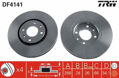 Bremžu diski TRW DF4141 1