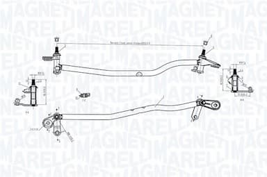 Stiklu tīrītāja sviru un stiepņu sistēma MAGNETI MARELLI 085570175010 2