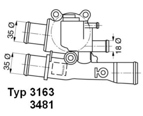 Termostats, Dzesēšanas šķidrums BorgWarner (Wahler) 3163.88D 1