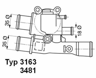 Termostats, Dzesēšanas šķidrums BorgWarner (Wahler) 3163.88D 1