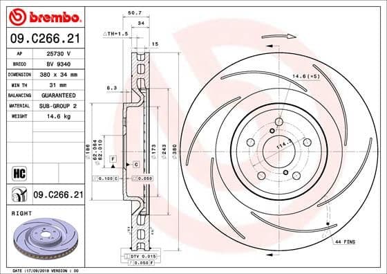 Bremžu diski BREMBO 09.C266.21 1