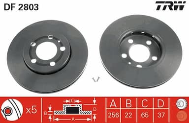 Bremžu diski TRW DF2803 1