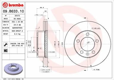 Bremžu diski BREMBO 09.B633.10 1