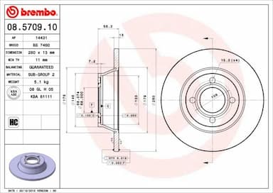 Bremžu diski BREMBO 08.5709.10 1