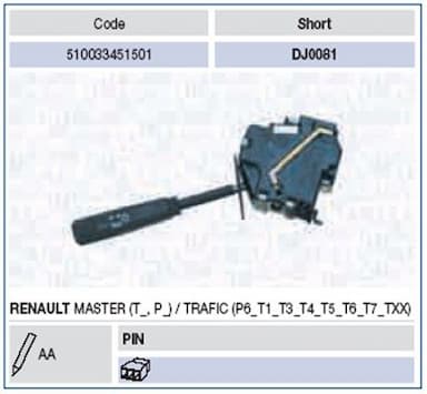 Slēdzis uz stūres statnes MAGNETI MARELLI 510033451501 1