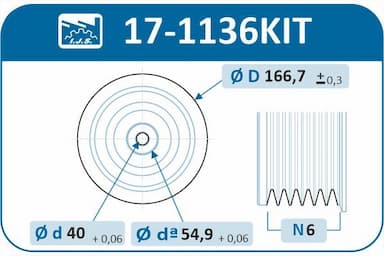 Siksnas skriemeļa komplekts, Kloķvārpsta IJS GROUP 17-1136KIT 2