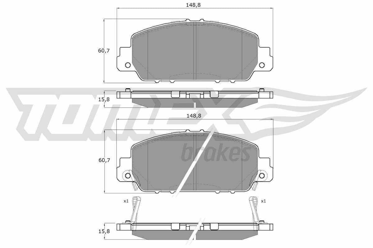 Bremžu uzliku kompl., Disku bremzes TOMEX Brakes TX 19-98 1