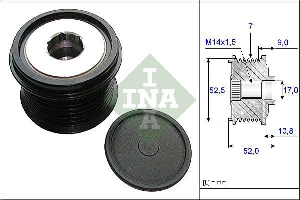 Ģeneratora brīvgaitas mehānisms INA 535 0209 10 1