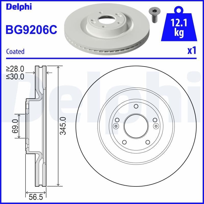 Bremžu diski DELPHI BG9206C 1