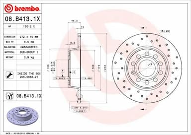 Bremžu diski BREMBO 08.B413.1X 1