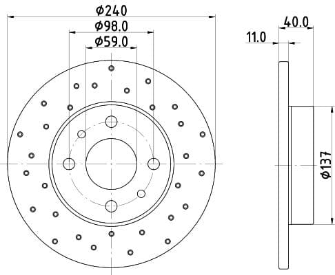 Bremžu diski HELLA 8DD 355 134-891 1