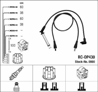 Augstsprieguma vadu komplekts NGK 0800 1