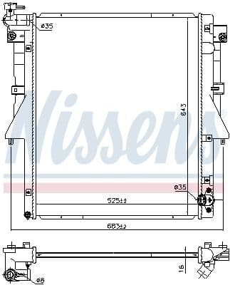 Radiators, Motora dzesēšanas sistēma NISSENS 606549 5