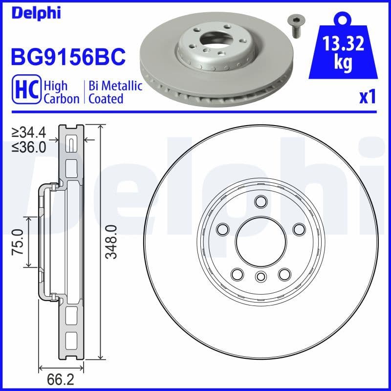 Bremžu diski DELPHI BG9156BC 1