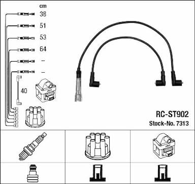 Augstsprieguma vadu komplekts NGK 7313 1