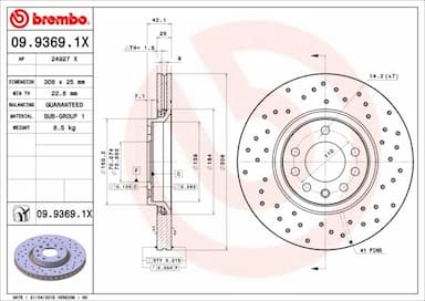 Bremžu diski BREMBO 09.9369.1X 1