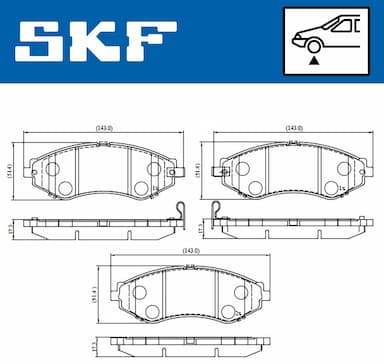 Bremžu uzliku kompl., Disku bremzes SKF VKBP 80570 A 2